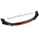 4PCS Universal Car Front Bumper Lip Body Kit Splitter Spoiler Diffuser Protector Black Red-9