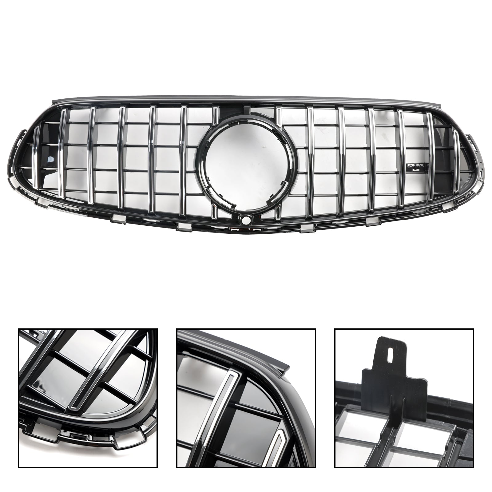 Grille de pare-chocs avant chromée de style GTR pour Mercedes Benz Classe GLC X254 AMG-Line GLC220/300/400/43 2022-2024