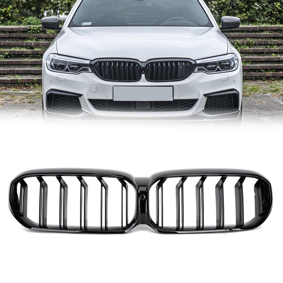 2021-2022 BMW Serie 5 G30 G31 G38 530i/540i/530e/M550i/520d Griglia anteriore Doppia griglia nera lucida