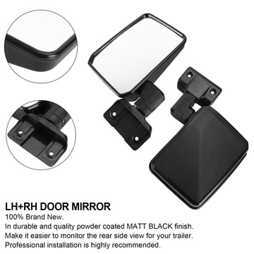 Pair LH+RH Door Mirror For Toyota LandCruiser 70 75 78 Series Ute 1985-2007 - 0
