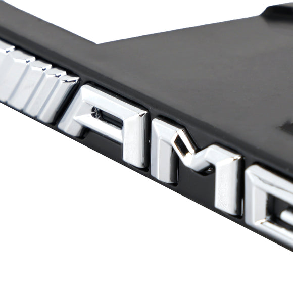 AMG vorderer vertikaler Streifen, allgemeines Grill-Emblem für Mercedes-Benz Kühlergrill, Chrom/Rot/Schwarz, AMG-Aufkleber