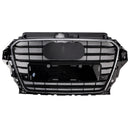 2013-2016 Audi A3/ A3 Sline/ S3 Front Bumper Grille Chrome Black Mesh Slat Grill W/ Ring Emblem-13