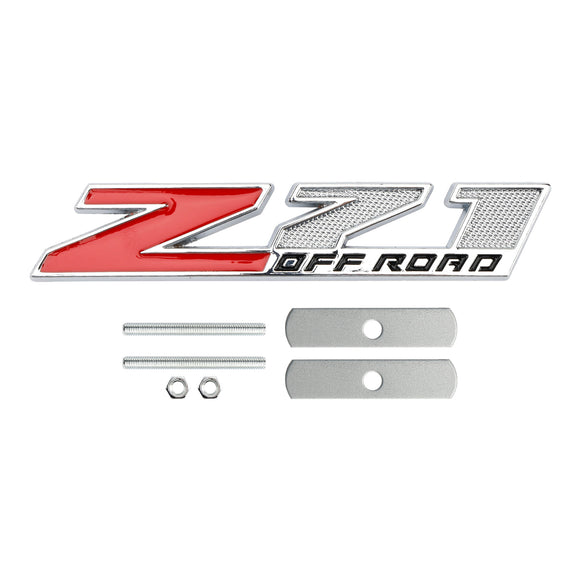 Z71 emblema OFF ROAD grade frontal para Silverado Sierra Grill emblema cromado vermelho