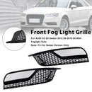 Audi A3 8V Sedan 2013-2016 Glanzend Zwart Honingraat Mistlamp Grill Voorbumper Onderste Covers Grille 8V5807681A9B9 8V5807682A9B9-5