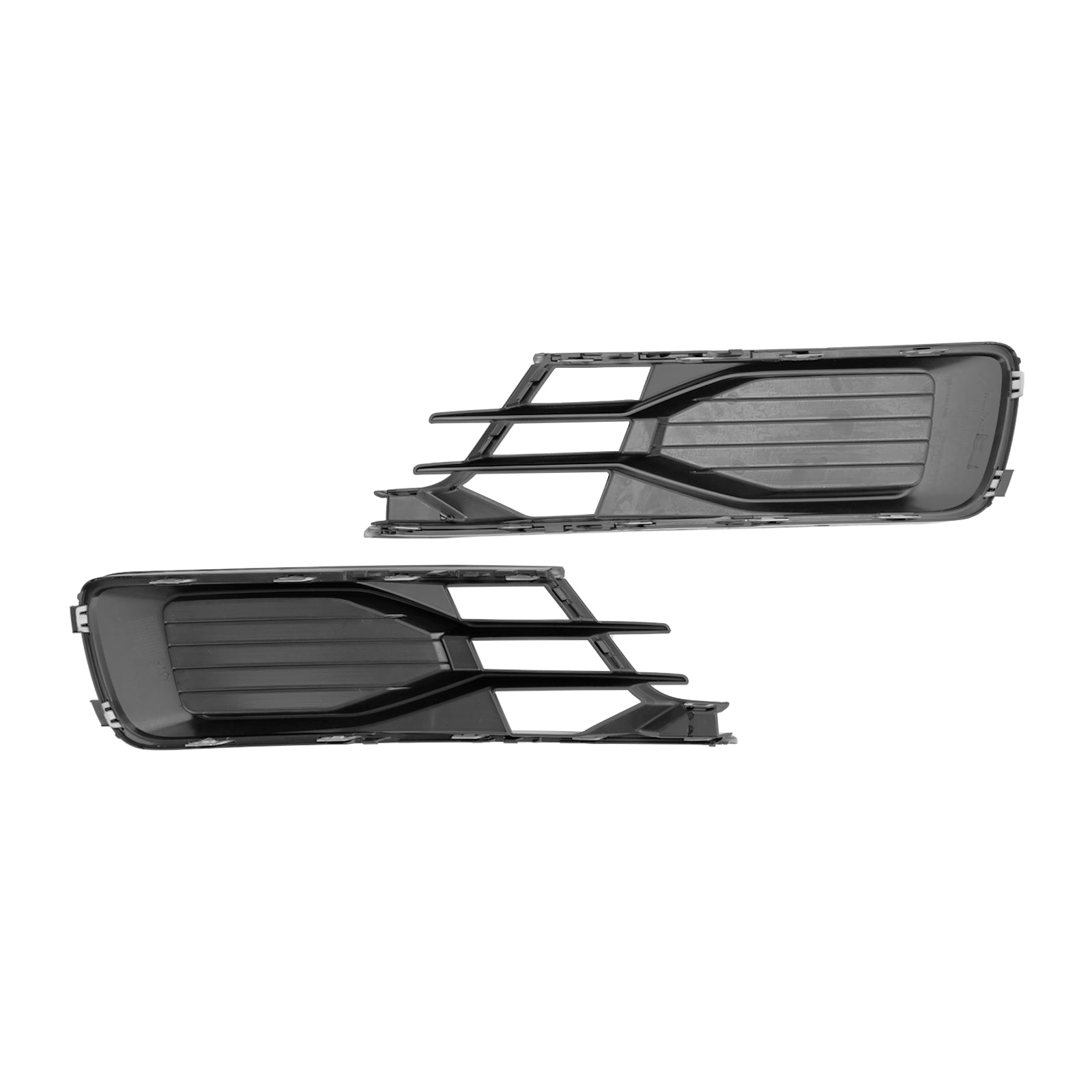 Audi 2014-2018 A6 C7 4G0807647T94 4G0807648T94 2PCS Front Bumper Foglight Cover Grill Grille Black