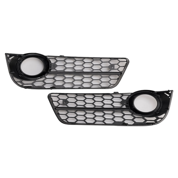 Audi A5 Standart 2007-2012 Pair Honeycomb Front Fog Light Cover Grille Chrome Grill