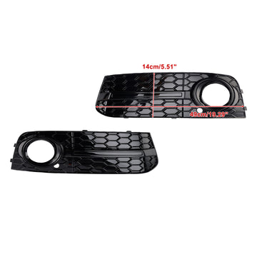 2PCS Front Honeycomb Fog Light Grill 8KD807681 Fit Audi A4 B8 2009-2012 - 0