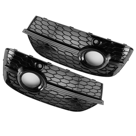 Cubiertas de luz antiniebla delantera estilo panal RSQ3 para Audi Q3 2013-2015 negro brillante