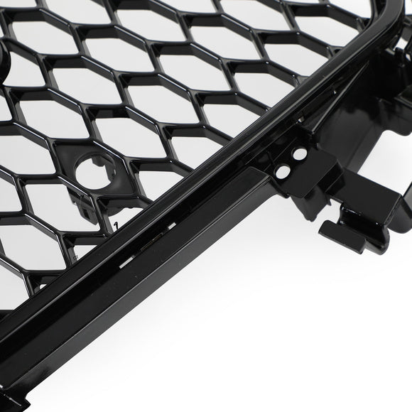 2012-2016 Audi A4/A4 Sline/S4 B8.5 Calandre avant noire en nid d'abeille de style RS avec emblème en anneau argenté