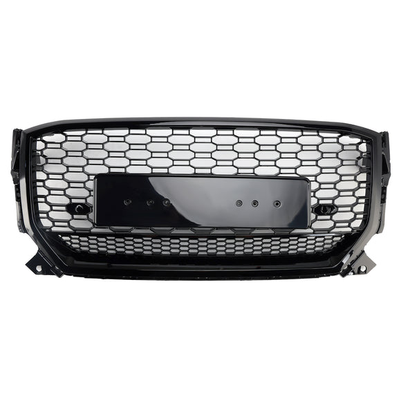 Rejilla estilo panal RSQ2 Quattro para Audi Q2/Q2 S Line/SQ2 2016-2020, parachoques delantero, parrilla de repuesto negra brillante