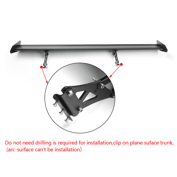 Alerón trasero de carreras GT de aluminio ajustable con escotilla Universal de 135 cm, color negro