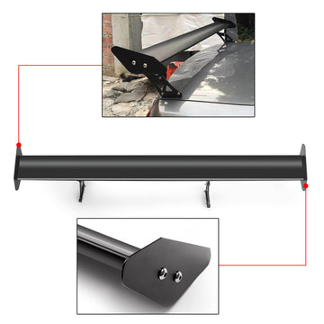 135cm Universal Hatch Adjustable Aluminum GT Rear Trunk Racing Spoiler Wing Black
