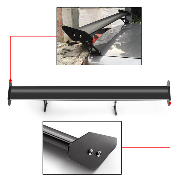 Alerón trasero de carreras GT de aluminio ajustable con escotilla Universal de 135 cm, color negro