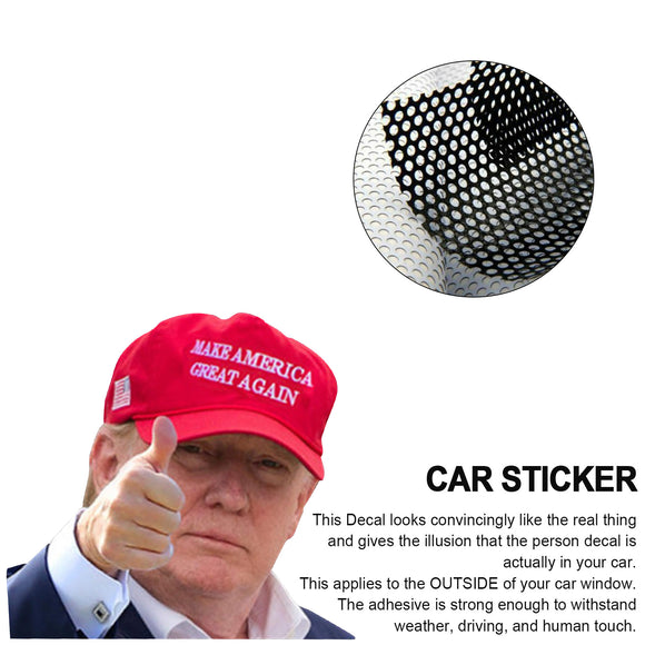 Autocollant de fenêtre de voiture, taille d'une personne, trajet en passager avec le président Trump 2020 R