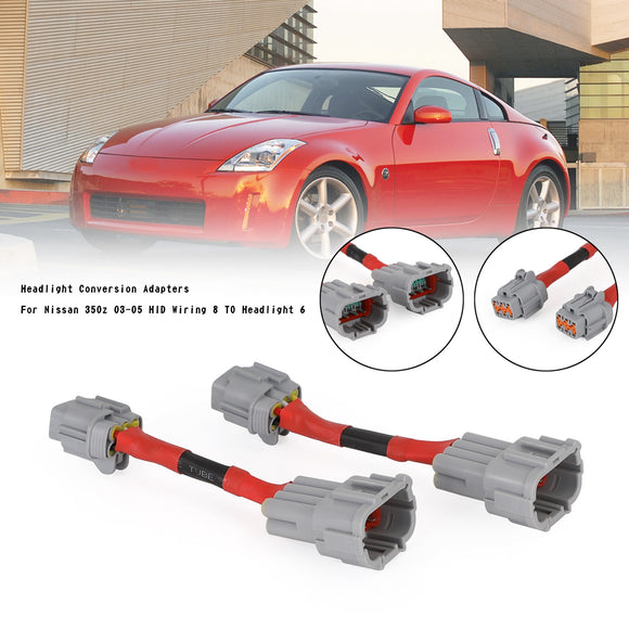 Adaptadores de conversión de faros para Nissan 350z 03-05 Cableado HID 8 A faro 6