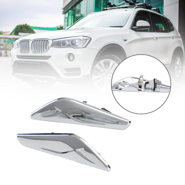 2015-2017 BMW X3 X4 F25 F26 Pair Chrome Front Side Fender Trim Finisher 51117338569570 51117338569