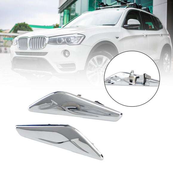 BMW X3 X4 F25 F26 Pair Chrome Front Side Fender Trim Finisher 51117338569570 51117338569