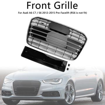A grade do amortecedor dianteiro do estilo S6 cabe Audi A6 C7 2012-2015 Chrome - 0