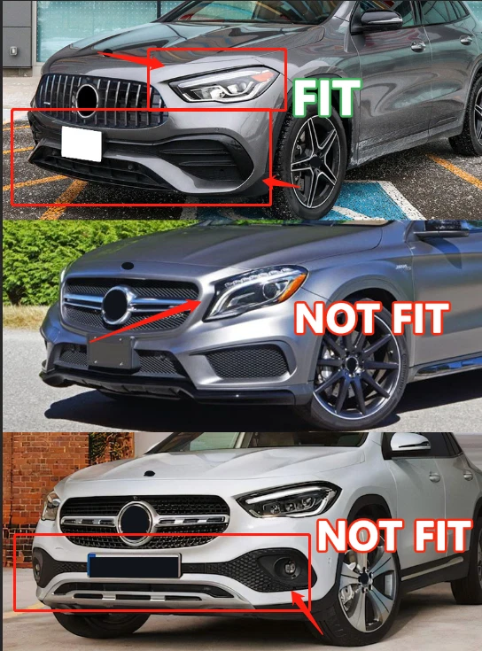 2020-2023 Mercedes Benz GLA-Class H247 GLA250 AMG Line GLA45 GTR Grill Front Bumper Replacement Black Grille