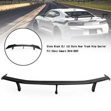 Gloss Black ZL1 1LE Style Rear Trunk Wing Spoiler Fit Chevy Camaro 2016-2022 - 0