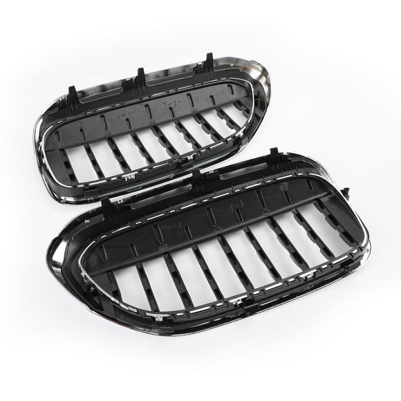 2017–2019 BMW G30 G38 5er-Reihe 520i, 523i, 528i, 530i, 535i, 550i, 520d, 530d usw. Schwarz & Chrom-Frontgrill im Diamant-Stil, generisch