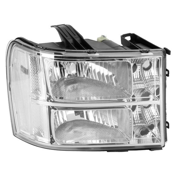 Chrome Housing Clear Headlights Assembly For GMC Sierra 1500 2500HD 3500HD 2007-2014