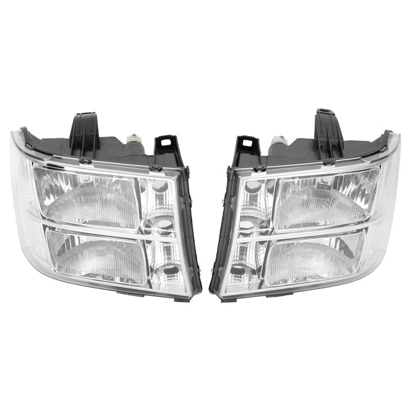 Chrome Housing Clear Headlights Assembly For GMC Sierra 1500 2500HD 3500HD 2007-2014