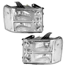 Chrome Housing Clear Headlights Assembly For GMC Sierra 1500 2500HD 3500HD 2007-2014-1