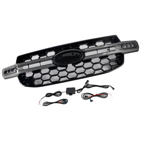 Ford Ranger Next Gen T9 2023-2025 Calandre de pare-chocs avant noire avec lumière LED