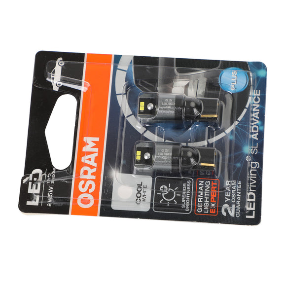 2x For OSRAM 2980CW Car Auxiliary Bulbs LED W5W 12V1.5W W2.1x9.5d