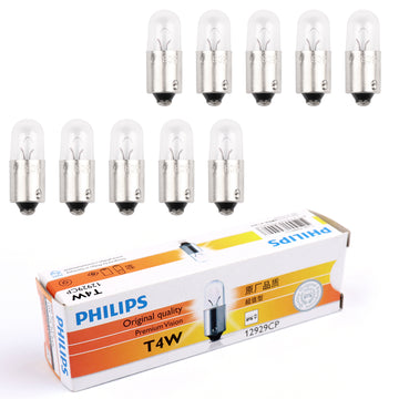 10PCS For Philips 12929 12V 4W T4W BA9s Premium Signaling Lamp Bulbs - 0