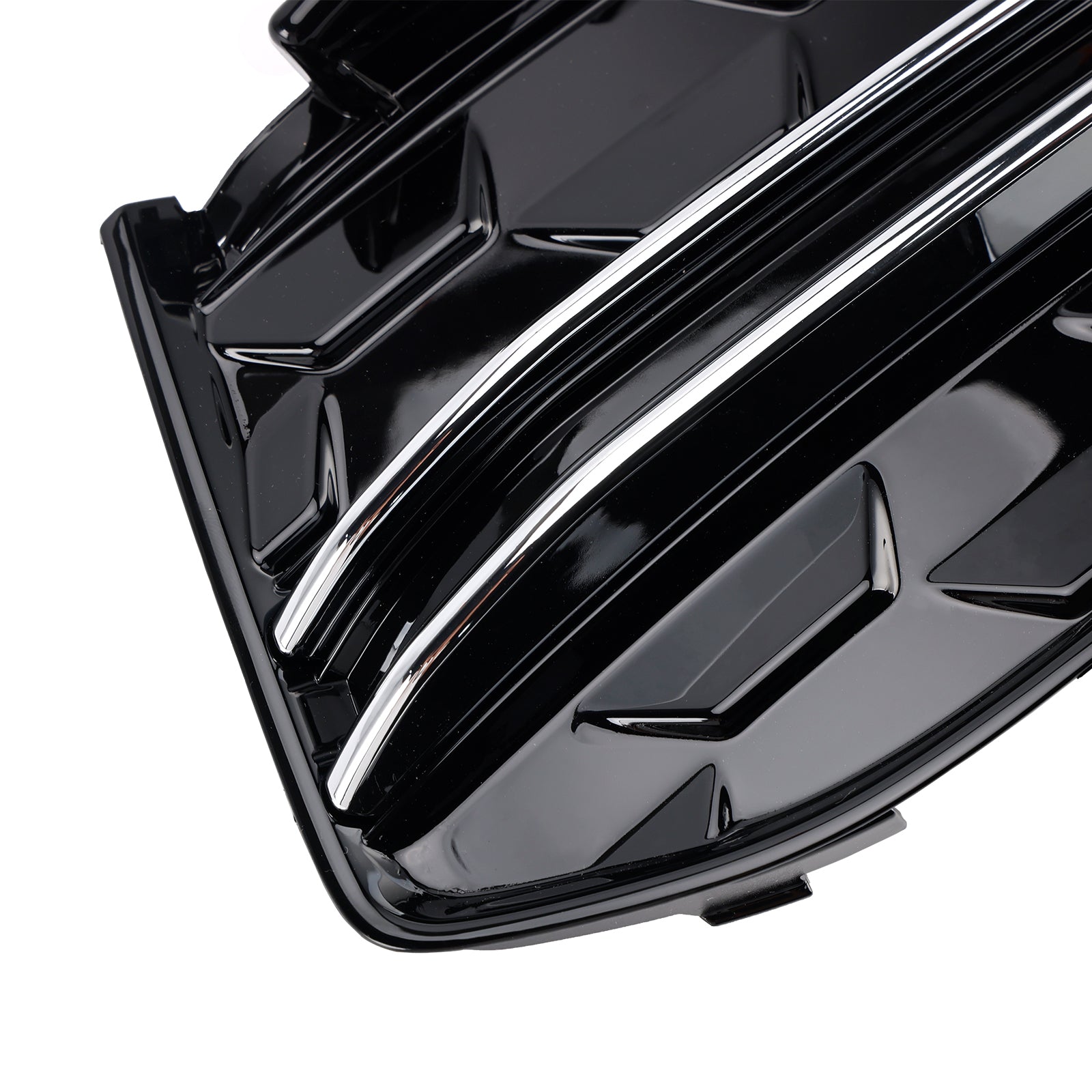 Audi A6 C8 2023-2025 Parrilla de cubierta cromada negra 2 piezas Parachoques delantero Luz antiniebla Rejilla embellecedora