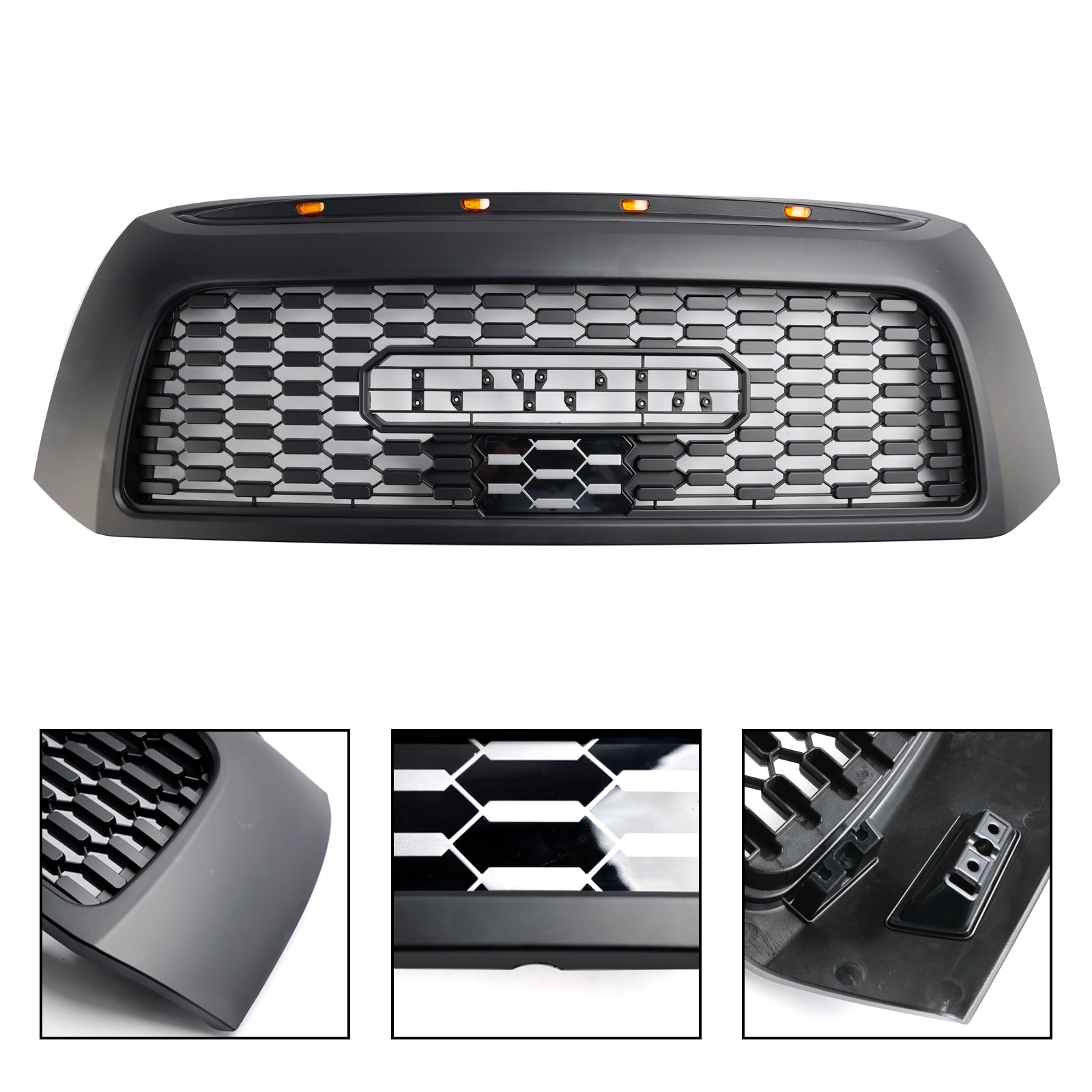 Toyota Tundra 2006-2013 TRD PRO Style Honeycomb Front Bumper Grill Black Grille W/ LED