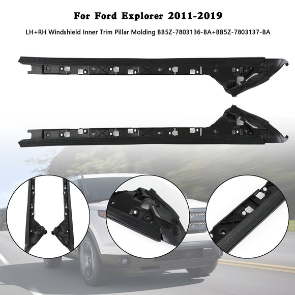 LH+RH Windshield Inner Trim Pillar Molding For Ford Explorer 2011-2019