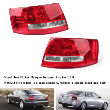 Left+Right Tail Light Cover For Audi A6 S6 06-08 Quattro 4F5945096M Halogen