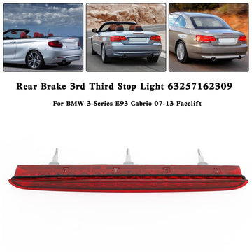 Freno posteriore 3a terza luce di stop 63257162309 per BMW Serie 3 E93 Cabrio 2007-2013 Facelift - 0
