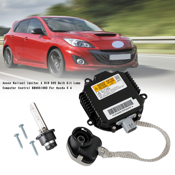 Xenon Ballast Igniter &amp; HID D2S Bulb Kit Lamp Computer Control BBM5510H3 For Mazda 3 6