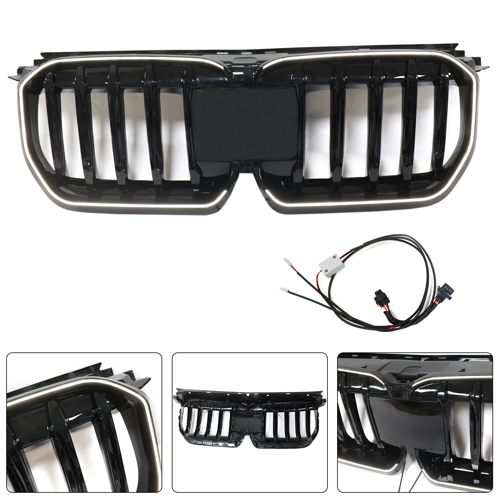 Gloss Black Front Bumper Kidney Grill Grille Fit BMW X1 U11 U12 2023-2024