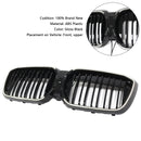 Dubbele Slat Glanzend Zwart Front Nier Grill Grille Fit BMW IX3 G08 LCI 2022-2024-5