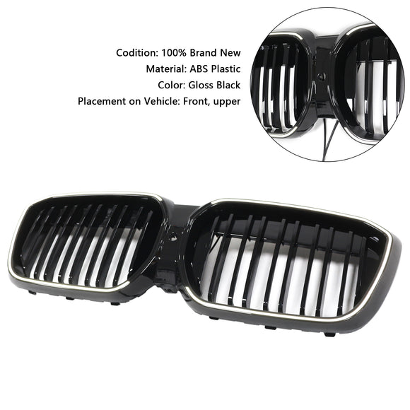 Dubbele Slat Glanzend Zwart Front Nier Grill Grille Fit BMW IX3 G08 LCI 2022-2024