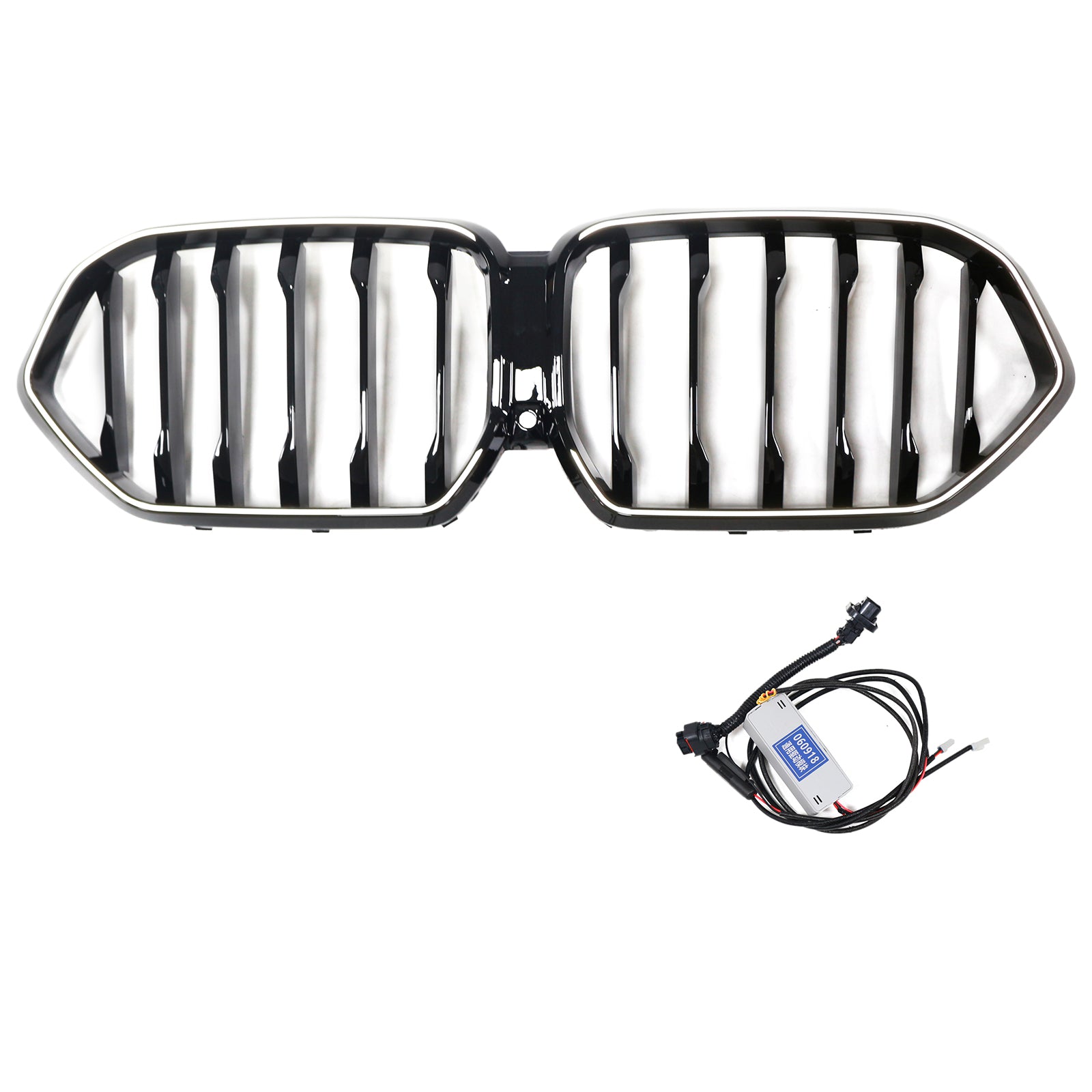 Black Front Bumper Grille Grill Fit BMW X6 G06 M60i 2023-2025 W/Camera Hole