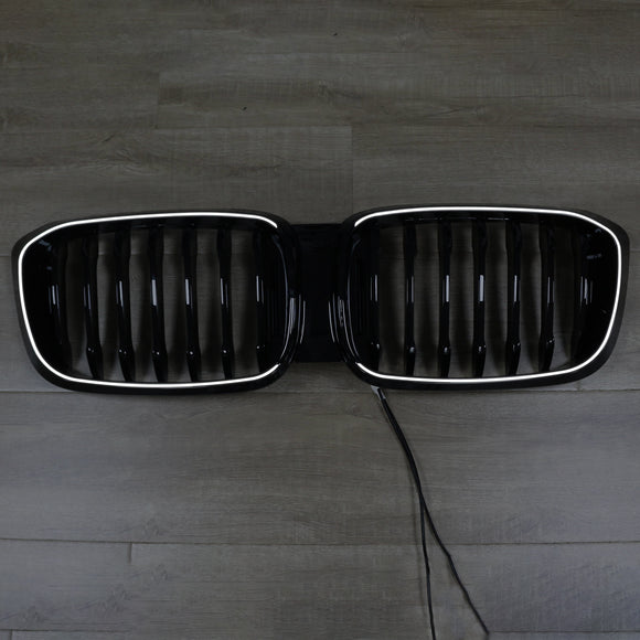 Grade dianteira preta brilhante da grade da malha do rim caber bmw x4 g02 x3 g01 g08 2018-2021