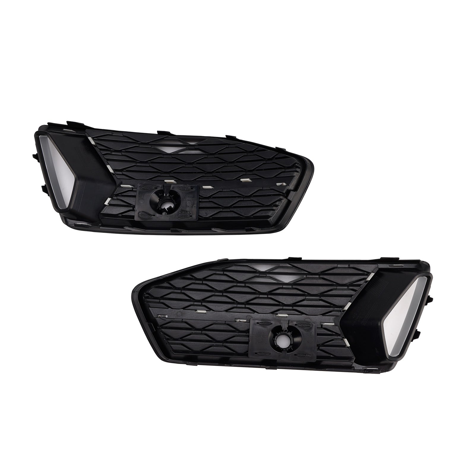 Audi A6 C8 2018-2024 2 piezas rejilla de parachoques delantero luz antiniebla cubierta cromada negra