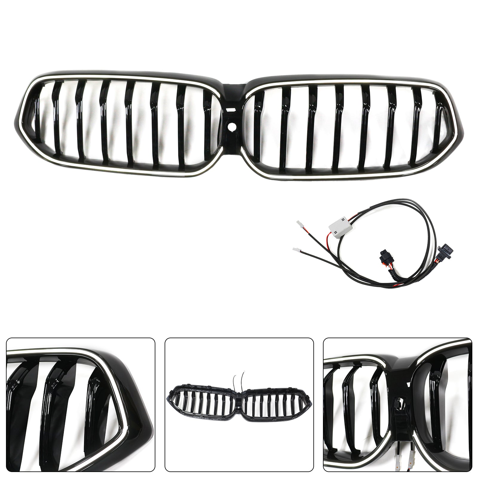 Grille de calandre avant noire brillante pour BMW Série 6 G32 2020-2025