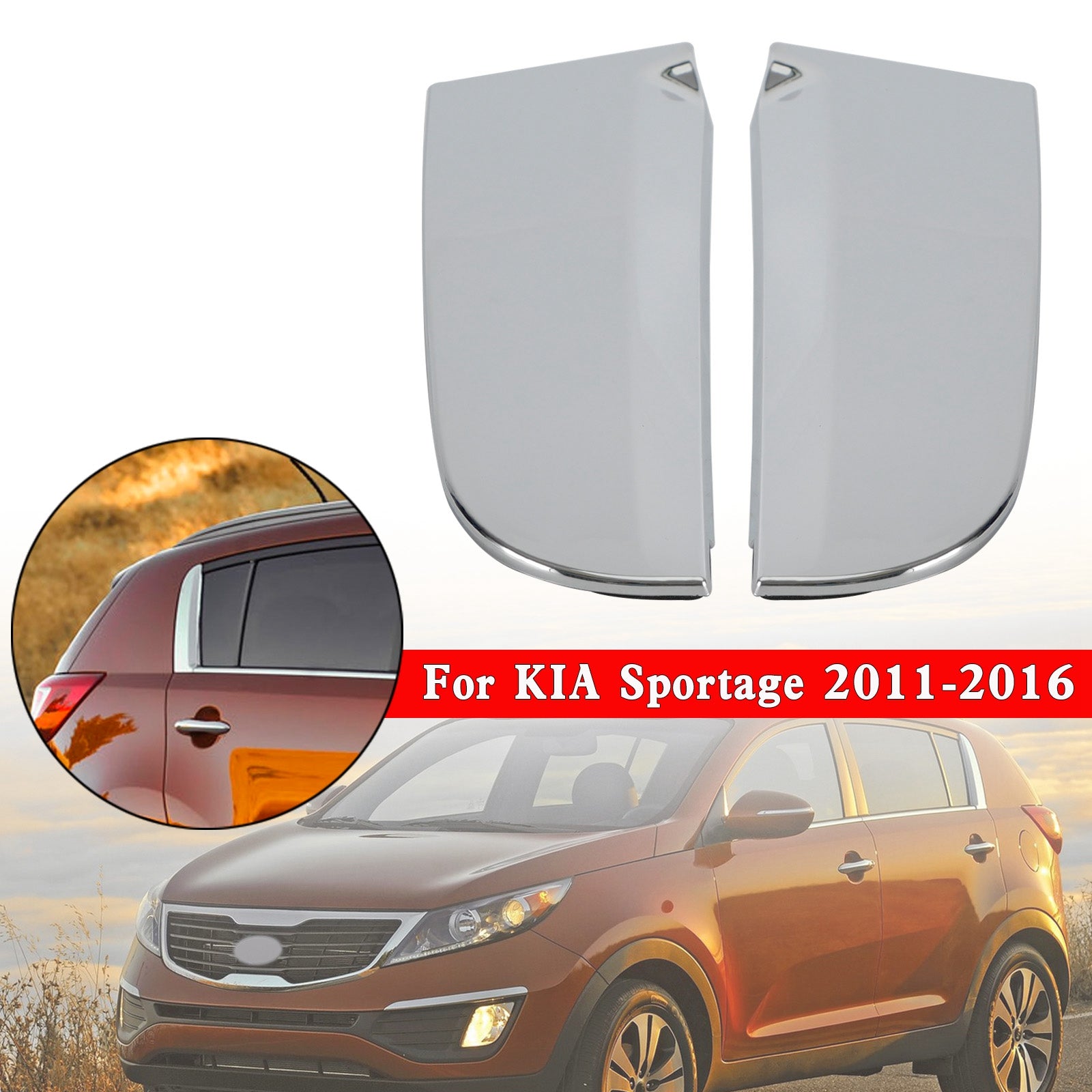 Modanatura Cromata Laterale Destra Posteriore Per Kia Sportage 2011-2016, In ABS, Sostituzione OEM 832803W010