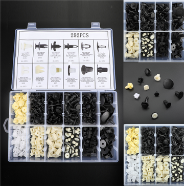 292 PCS Fender Door Hood Bumper Trim Clips Body Retainer Sortimento e chave de fenda