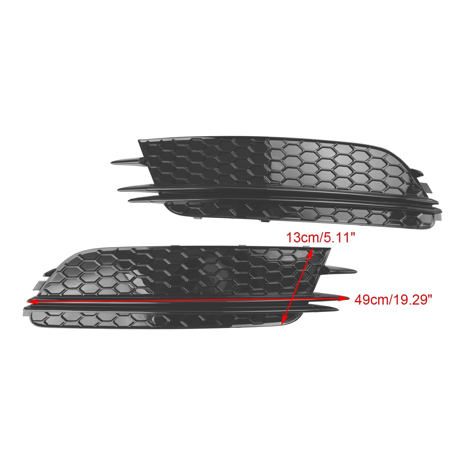 Cubierta de luz antiniebla delantera con bisel y rejilla para Audi 2012-2015 A6 C7 Sedán/Avant versión estándar, 2 piezas - 0