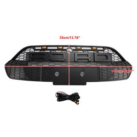 2013-2017 Ford Transit Custom / Tourneo Custom Raptor Style Grille Front Bumper Replacement Black Grill W/LED - 0