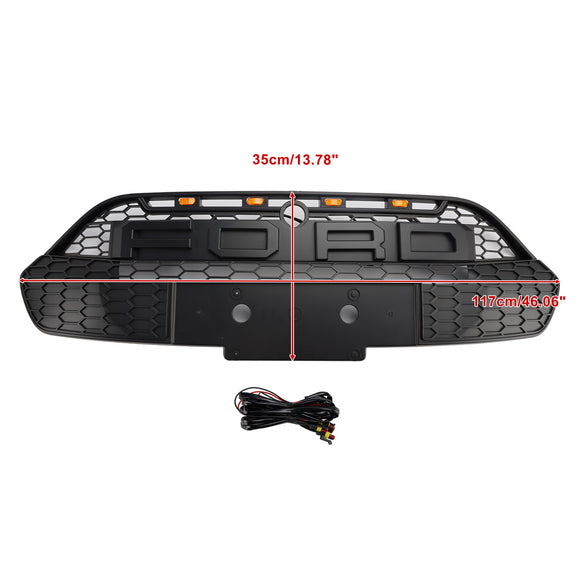 2013-2017 Ford Transit Custom / Tourneo Custom Raptor Style Grille Front Bumper Replacement Black Grill W/LED