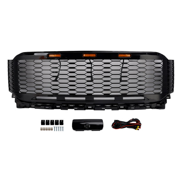 Vervanging ABS Voorbumper Grille Grill Fit Ford F150 2021-2023 Raptor W/LED